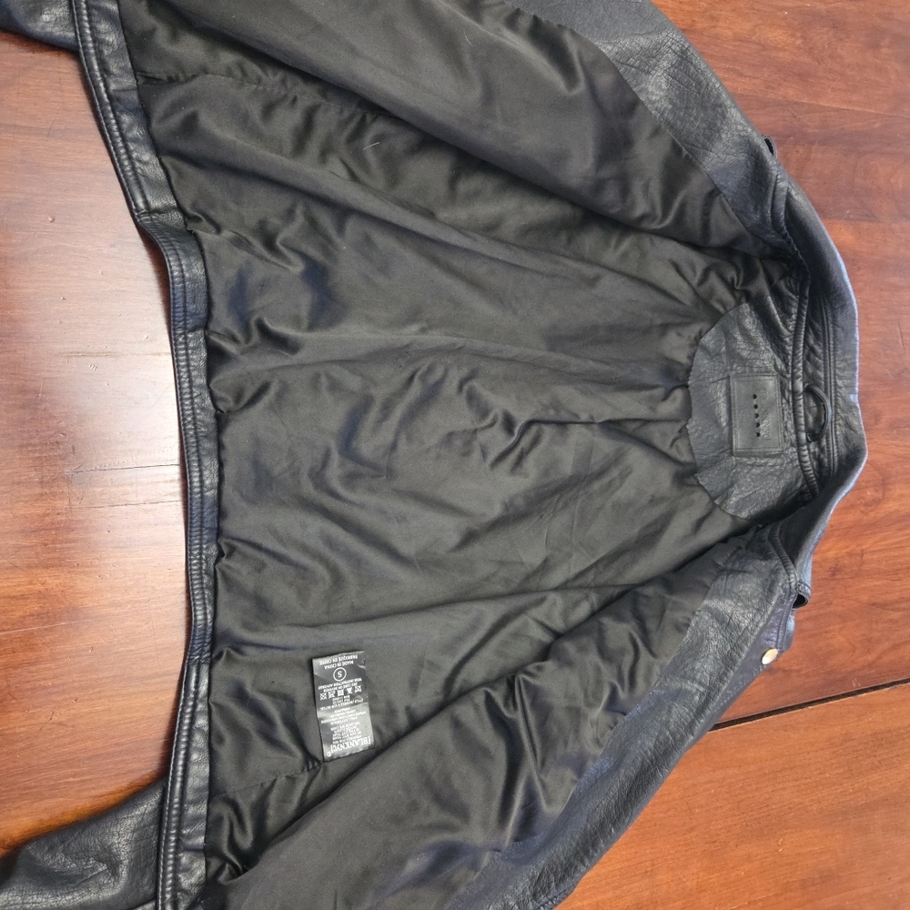 BLANK NYC Moto Jacket Vegan Leather Gold Accents Lace-up Side Waist Women Small - Picture 11 of 11